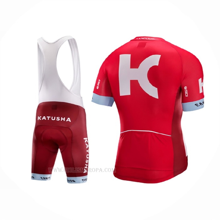 2016 Ropa Ciclismo Katusha Alpecin Blanco Rojo Mangas Corta y Culotte Corto